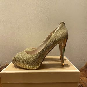 Women’s Michael Kors York Platform Heel | Size 10 | Gold | Glitter